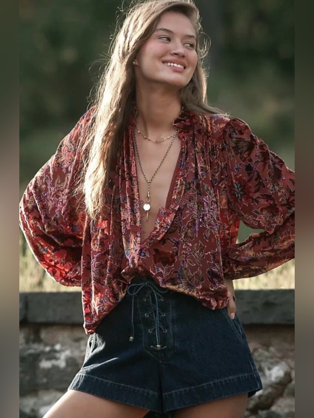 NWT Anthropologie The Estela Sheer Printed Blouse: Burnout Edition 1XL